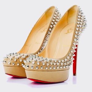 Christian Louboutin Beige Spiked Heels Authentic with box and dust cover